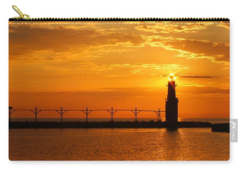 Lighthouse Zip Pouch featuring the photograph Lighthouse Bling by Bill Pevlor