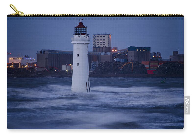 Lighthouse Carry-all Pouch featuring the photograph Lighthouse in the Storm by Spikey Mouse Photography