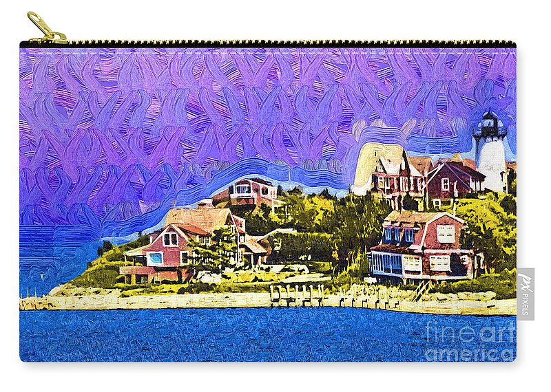 Lighthouse Zip Pouch featuring the painting Lighthouse Point by Kirt Tisdale