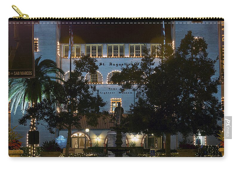 Scenery Zip Pouch featuring the photograph Lightner At Night by Kenneth Albin