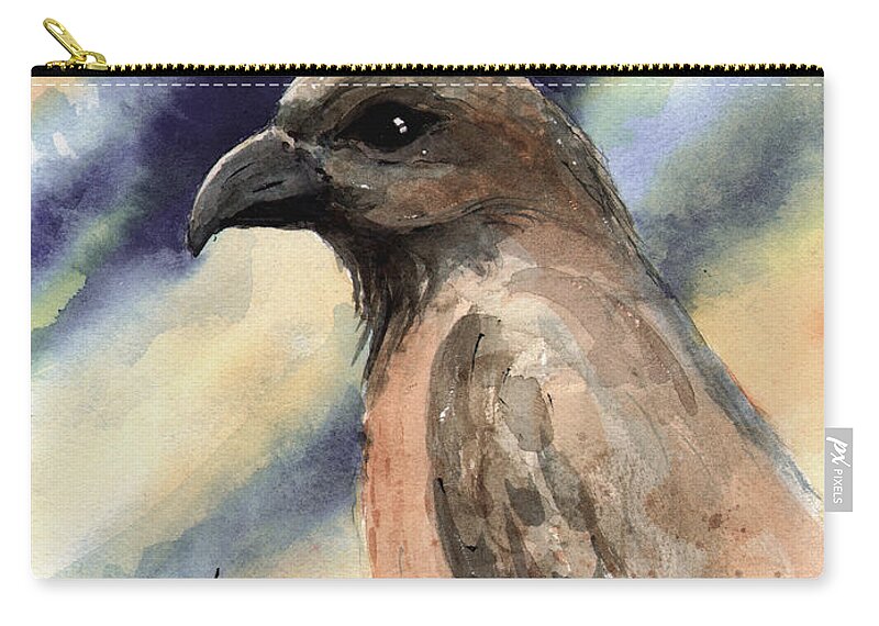 Bird Zip Pouch featuring the painting Lightning by Sam Sidders