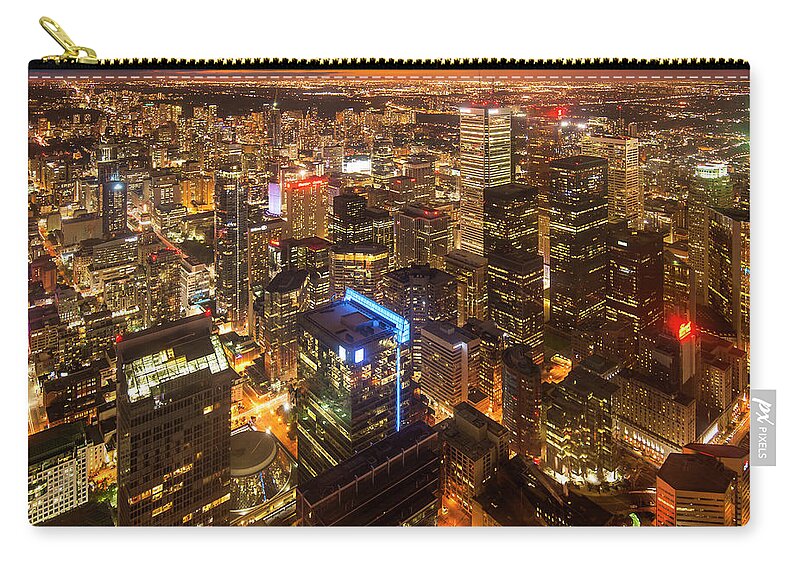 Tranquility Zip Pouch featuring the photograph Like A Burning City, Toronto, Canada by Naibank