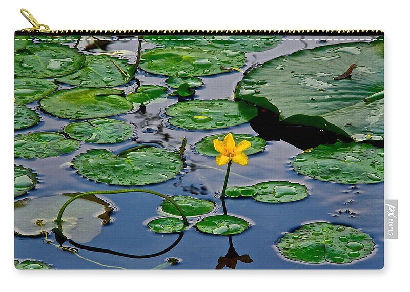 Lilly Zip Pouch featuring the photograph Lilly Pad Pond by Frozen in Time Fine Art Photography