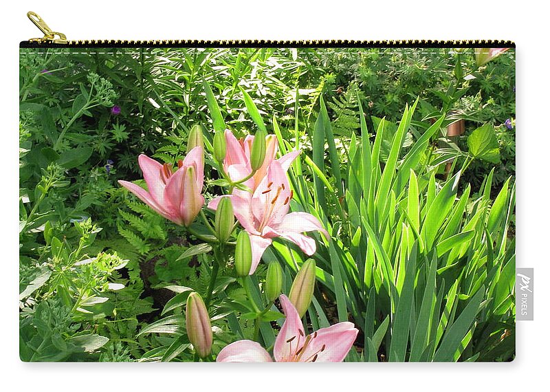 Garden Zip Pouch featuring the photograph Lily Garden by Marilyn Smith