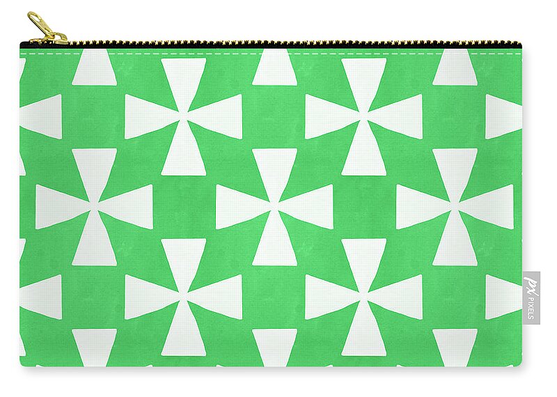 Abstract Zip Pouch featuring the painting Lime Twirl by Linda Woods