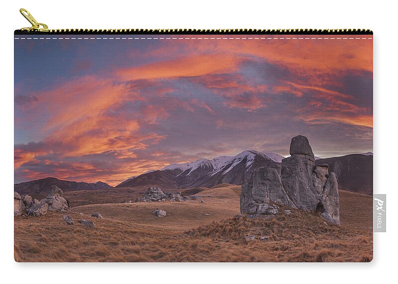 Colin Monteath Carry-all Pouch featuring the photograph Limestone Boulders And Craigieburn by Colin Monteath