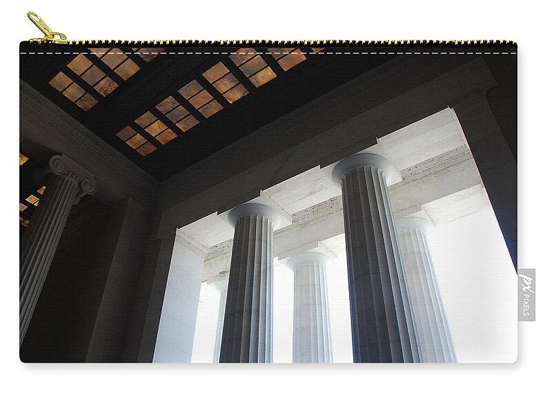 Washington Carry-all Pouch featuring the photograph Lincoln Stained Glass and Columns by Kenny Glover
