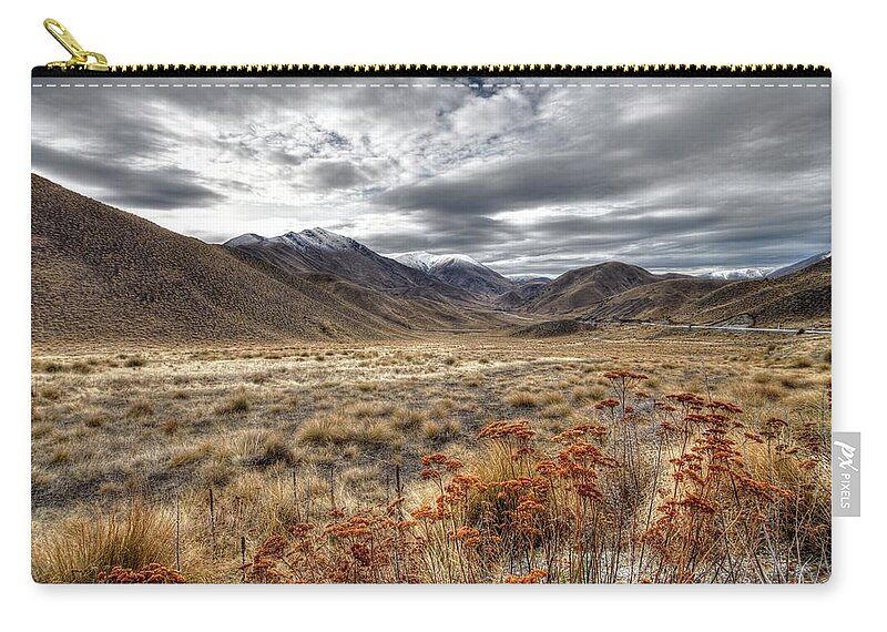 Scenics Zip Pouch featuring the photograph Lindis Pass, New Zealand by Images By Ni-ree