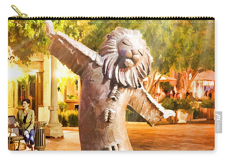 Staley Carry-all Pouch featuring the photograph Lion Fountain by Chuck Staley