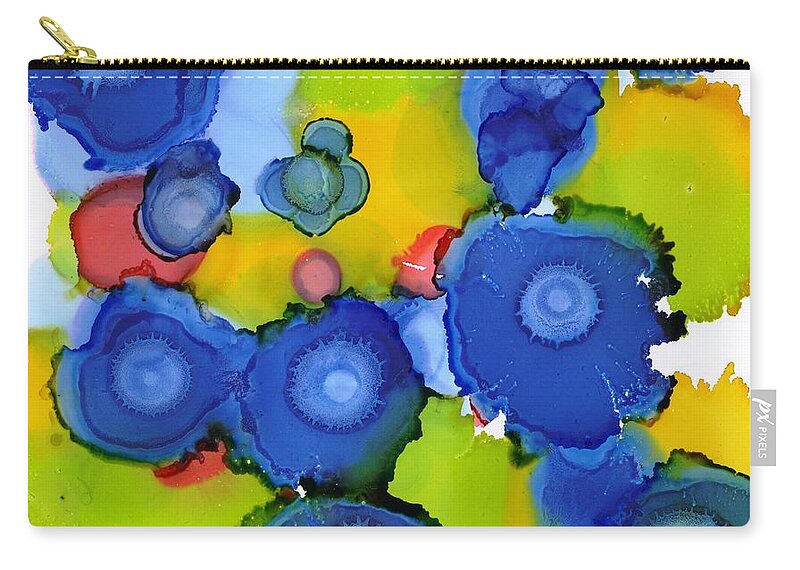 Valley Zip Pouch featuring the painting Liquid Blue Bonnets by Yolanda Koh