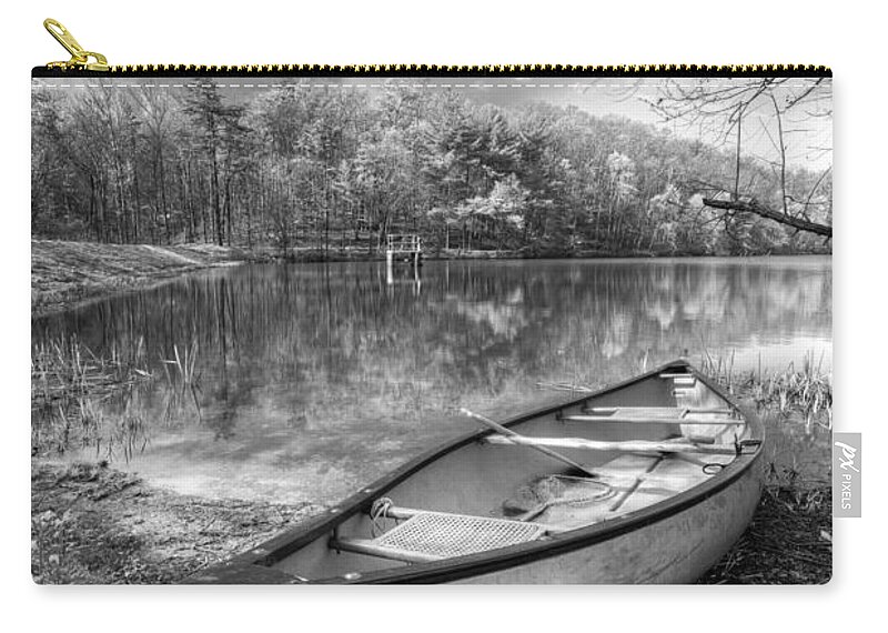 Appalachia Zip Pouch featuring the photograph Little Bit of Heaven Black and White by Debra and Dave Vanderlaan