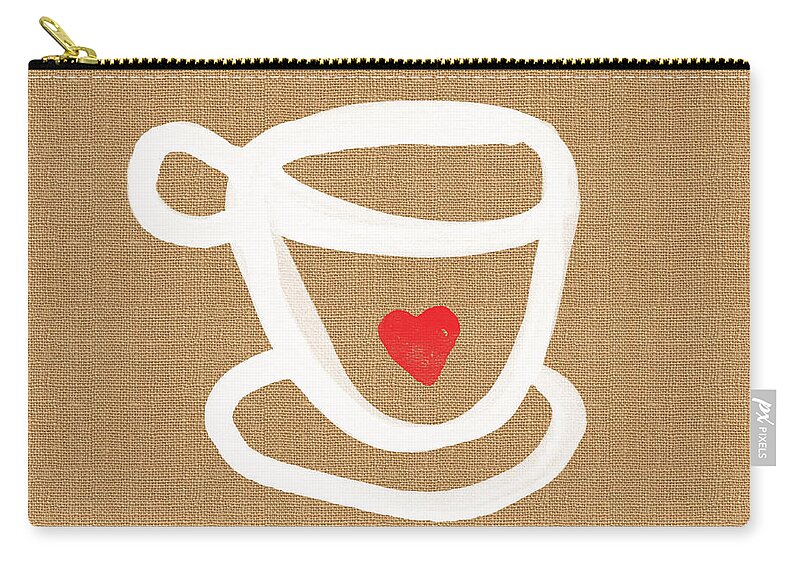 Teacup Zip Pouch featuring the painting Little Cup of Love by Linda Woods