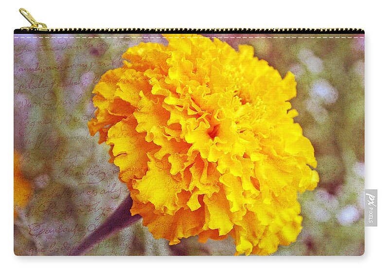 Nature Zip Pouch featuring the photograph Little Golden Marigold by Kay Novy