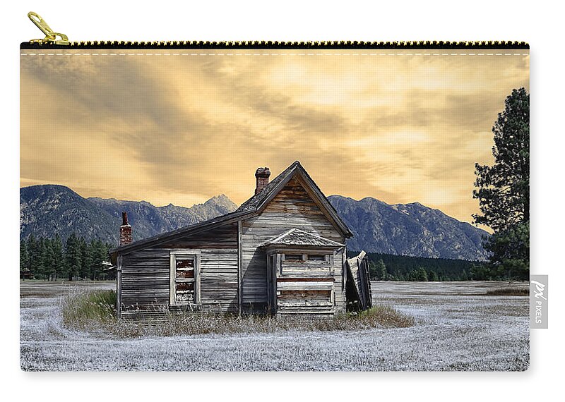 Architecture Zip Pouch featuring the photograph Little House On The Prairie by Wayne Sherriff