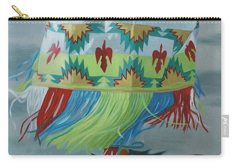 Native American Zip Pouch featuring the painting Little Princess by Jill Ciccone Pike
