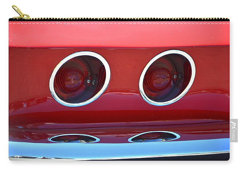 Red Zip Pouch featuring the photograph Little Red Corvette by Dean Ferreira