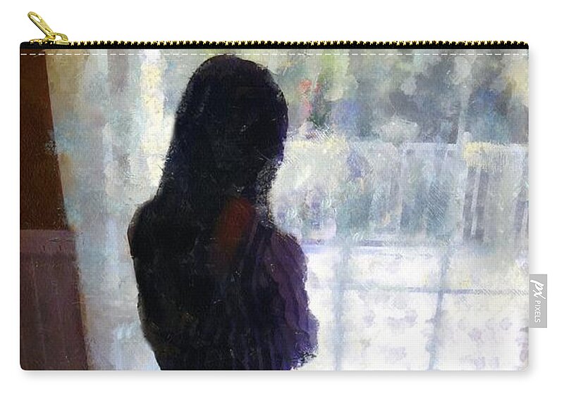 Girl Zip Pouch featuring the painting Little Wallflower by RC DeWinter