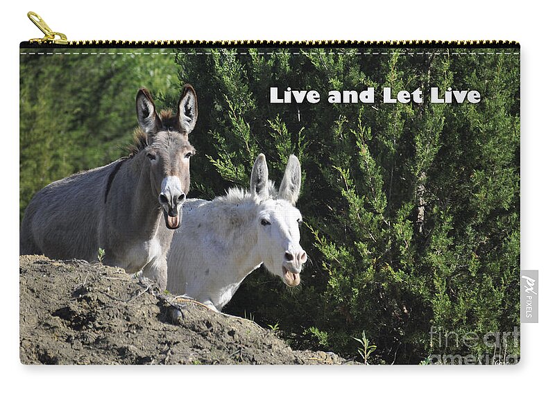 Live And Let Live Zip Pouch featuring the photograph Live and Let Live by Cheryl McClure