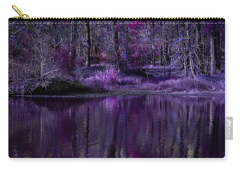 Art Zip Pouch featuring the digital art Living in a Purple Dream by Linda Unger