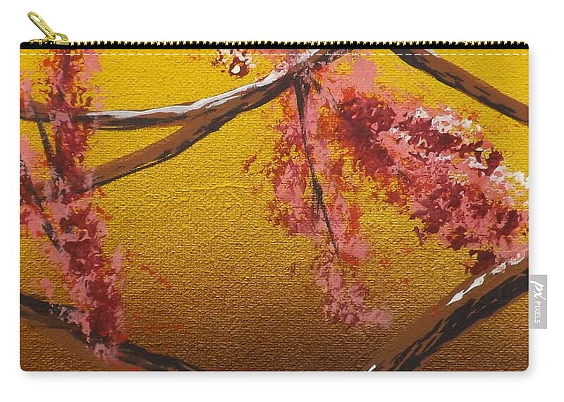  Living Loving Tree Carry-all Pouch featuring the painting Living Loving Tree bottom center by Darren Robinson