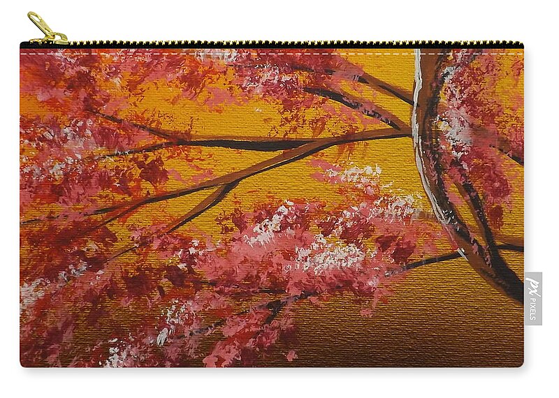  Living Loving Tree Carry-all Pouch featuring the painting Living Loving Tree bottom left by Darren Robinson
