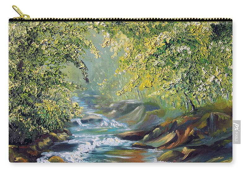 Nature Zip Pouch featuring the painting Living Water by Meaghan Troup