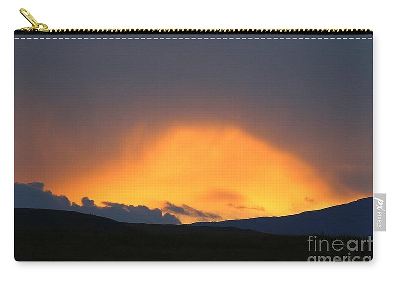 Cowboy Trail Zip Pouch featuring the photograph Livingstone Range Sunset by Ann E Robson