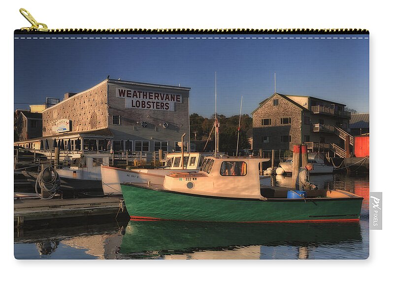 Lobster Zip Pouch featuring the photograph Lobster Boat Belfast Maine IMG 5851 by Greg Kluempers