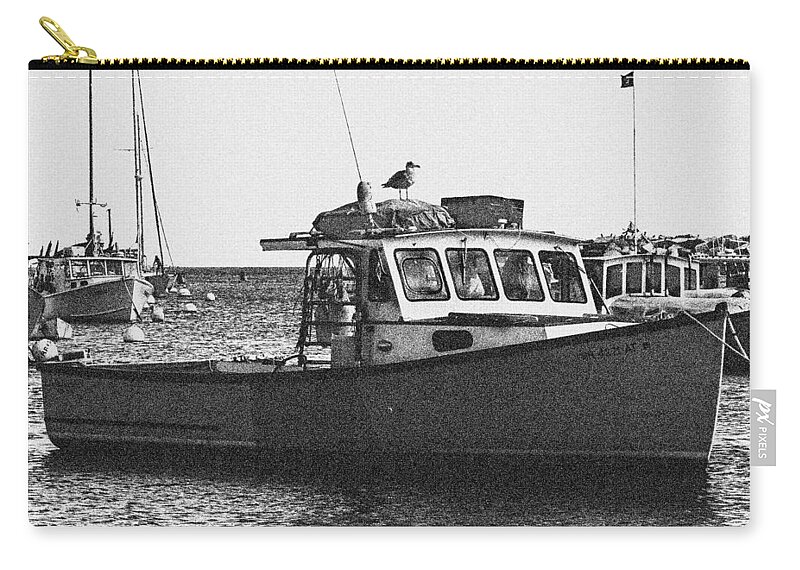 Fred Larson Zip Pouch featuring the photograph Lobster Boat by Fred Larson