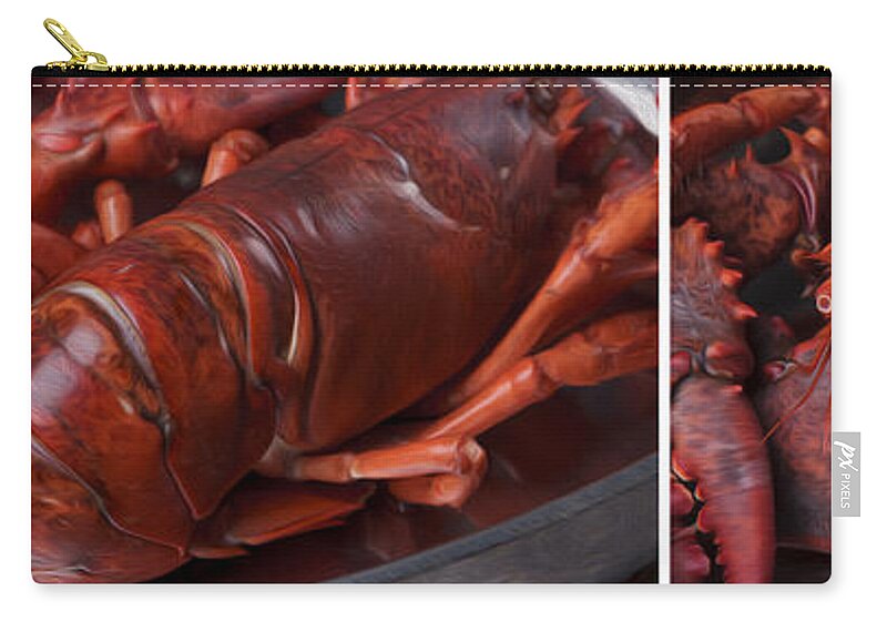 Panorama Zip Pouch featuring the photograph Lobster by Nailia Schwarz
