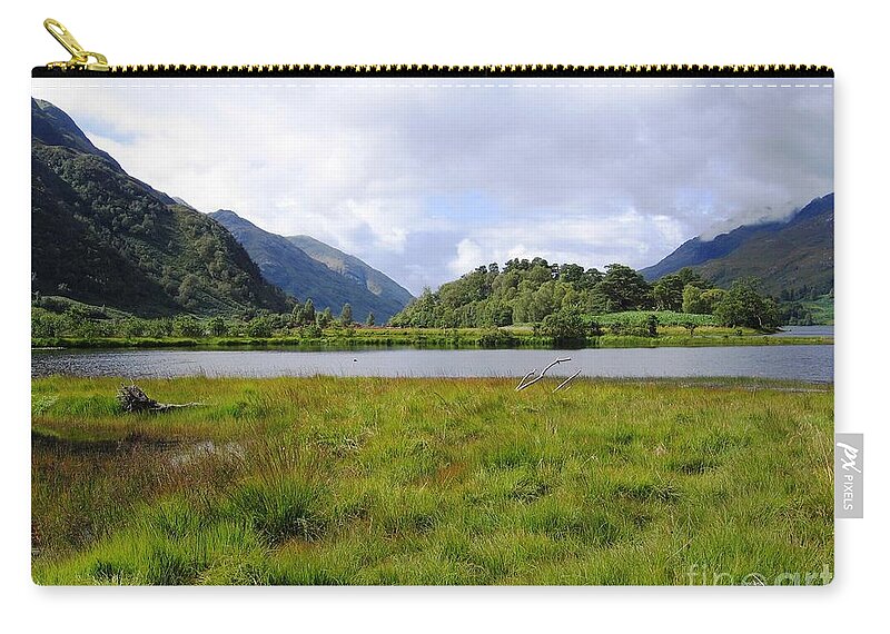 Scottish Highlands Zip Pouch featuring the photograph Loch Shiel by Denise Railey