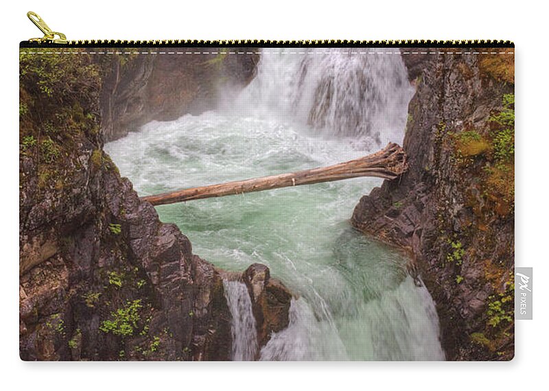 Water Zip Pouch featuring the photograph Log Bridge by Randy Hall