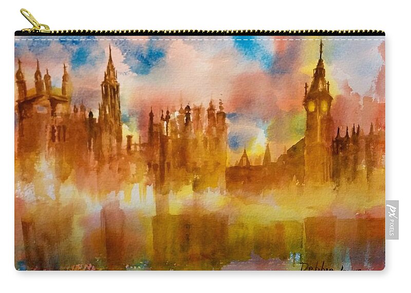  Zip Pouch featuring the painting London Rising by Debbie Lewis
