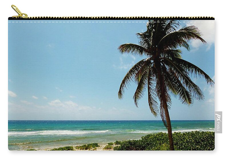 Tropical Seascape Zip Pouch featuring the photograph Lone Tree by Amar Sheow