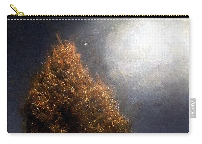 Tree Zip Pouch featuring the painting Long Black Veil by RC DeWinter