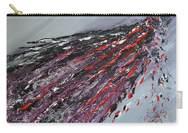 Abstract Zip Pouch featuring the painting Long Gone Lover by Alys Caviness-Gober