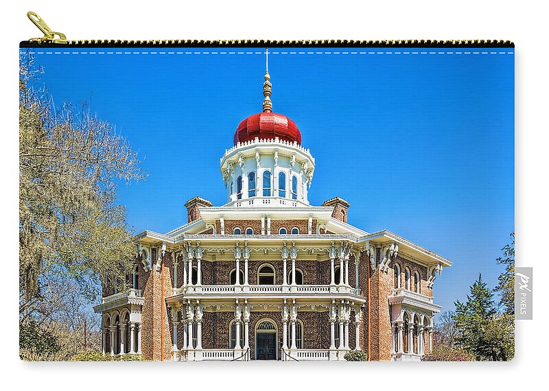 America Zip Pouch featuring the photograph Octagonal Mansion by Maria Coulson