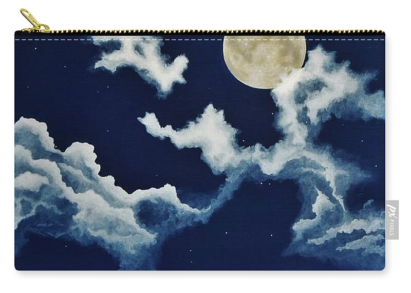 Print Zip Pouch featuring the painting Look at the Moon by Katherine Young-Beck