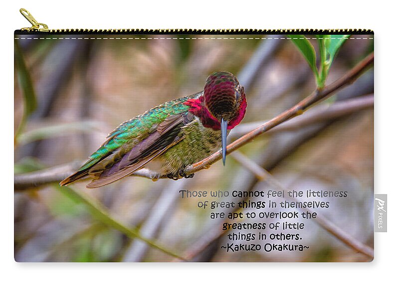 Hummingbird Zip Pouch featuring the photograph Look upon Humility by Evelyn Harrison