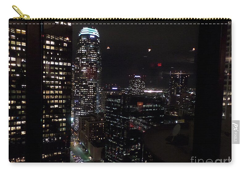 Los Angeles Zip Pouch featuring the photograph Los Angeles Nightscape by HEVi FineArt