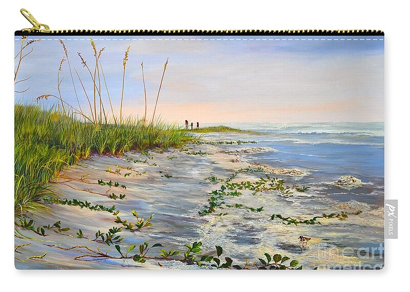 Beach Zip Pouch featuring the painting Losing Ground by AnnaJo Vahle