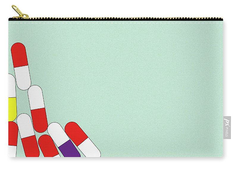 Abundance Zip Pouch featuring the photograph Lots Of Colorful Pill Capsules In A Heap by Ikon Ikon Images