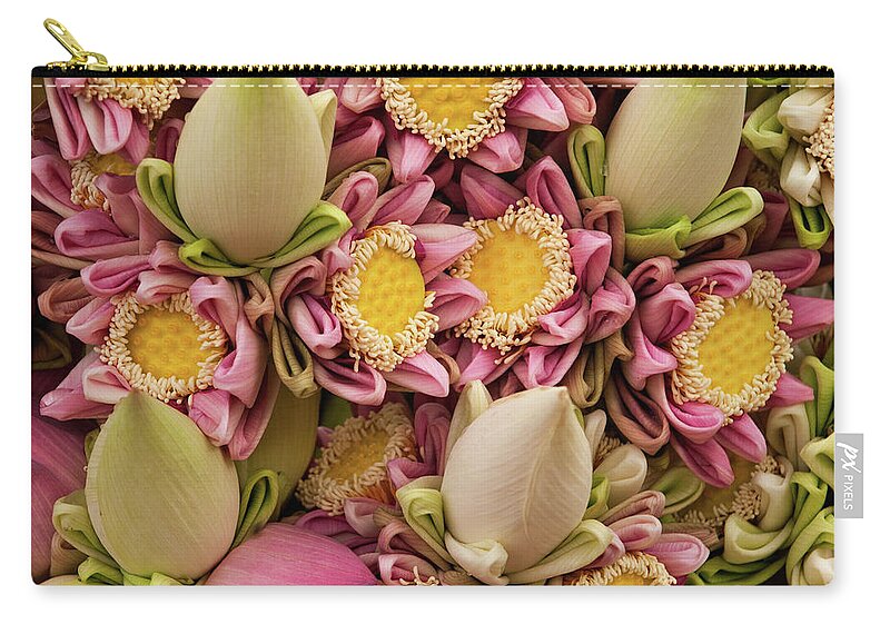 Bunch Zip Pouch featuring the photograph Lotus Buds 03 by Rick Piper Photography