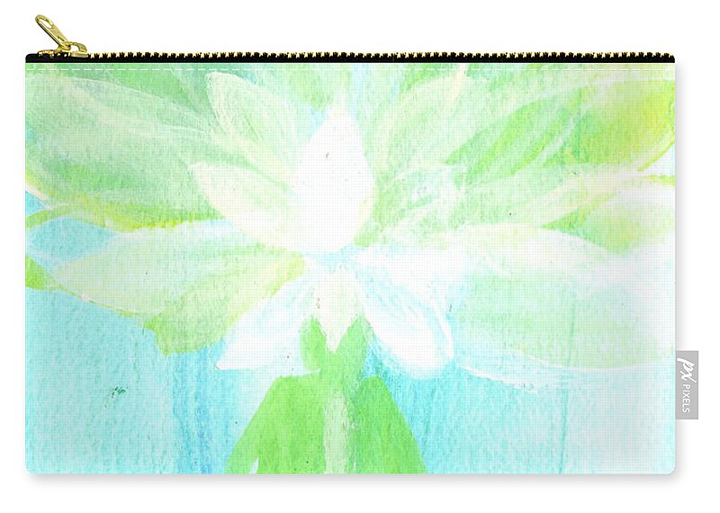 Lotus Flower Zip Pouch featuring the painting Lotus Petals Awakening Spirit by Ashleigh Dyan Bayer