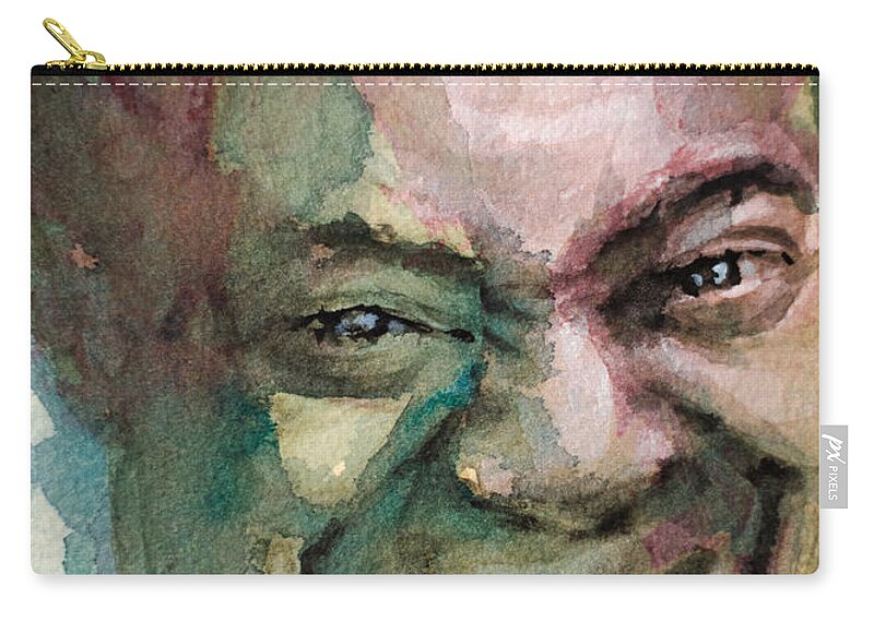 Louis Armstrong Zip Pouch featuring the painting Louis Armstrong by Laur Iduc