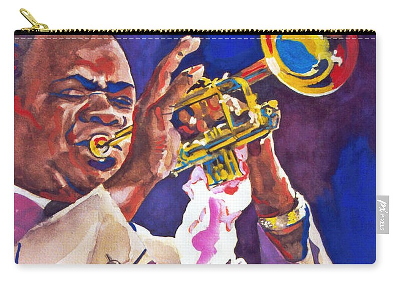 Jazz Legends Zip Pouch featuring the painting Louis Satchmo Armstrong by David Lloyd Glover