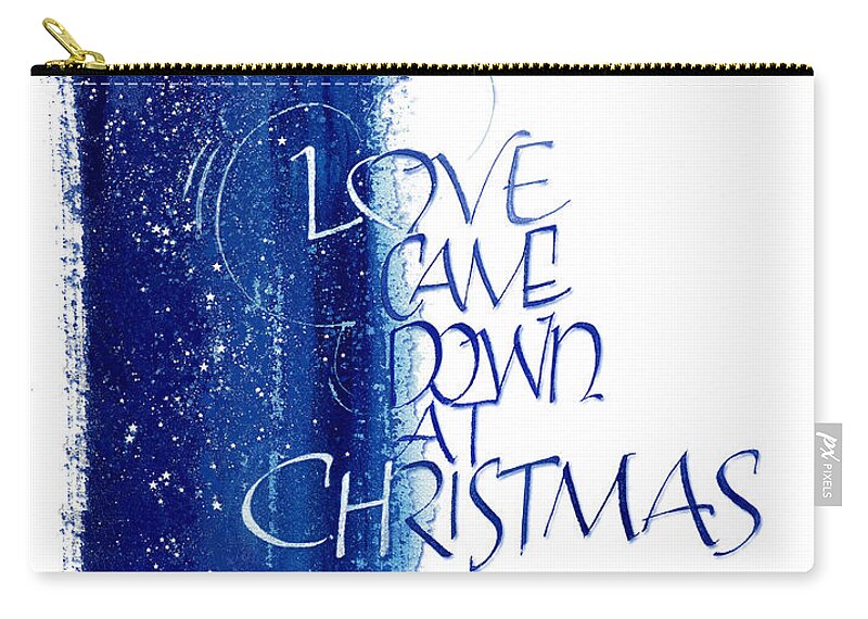 Christmas Zip Pouch featuring the painting Love Came Down A by Judy Dodds