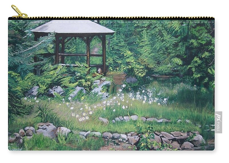 Landscape Zip Pouch featuring the painting Love in July by Sharon Duguay
