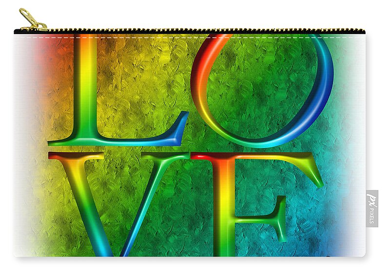 Love Zip Pouch featuring the digital art Love In Rainbow by Andee Design