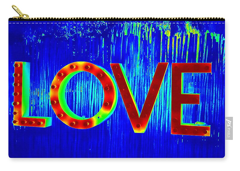 Love Zip Pouch featuring the photograph LOVE message on a New York Wall by Funkpix Photo Hunter